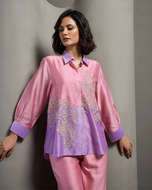 Petal Pink Chanderi Silk Co-ord Set