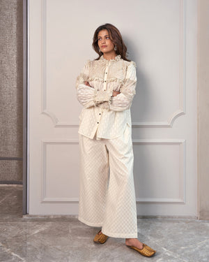 Ivory Jacquard Threadwork Co-ord Set
