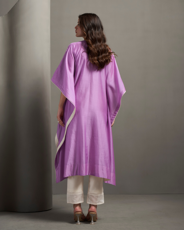 Orchid Ivory Chanderi Silk Kaftan Set