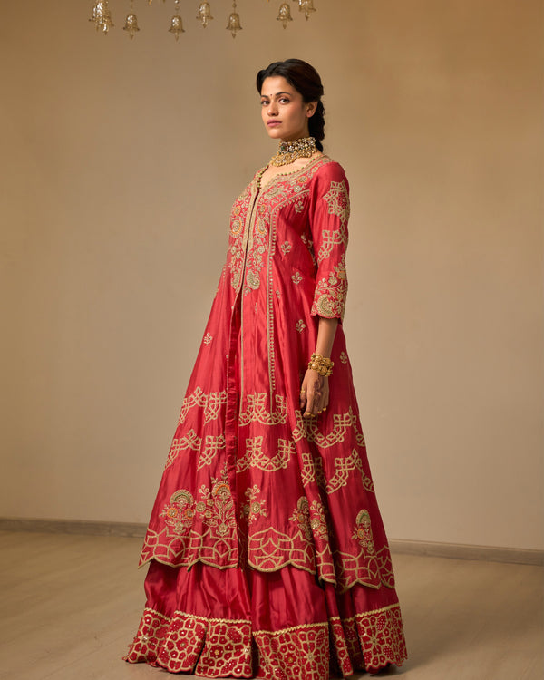 Umber Chanderi Silk Lehenga