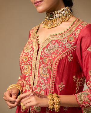 Umber Chanderi Silk Lehenga