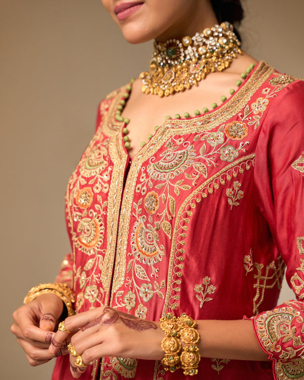 Umber Chanderi Silk Lehenga