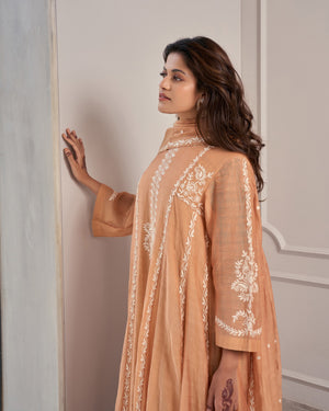 Coral Malai Chanderi Suit Set