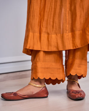 Terracotta Mirrorwork Chanderi Suit Set