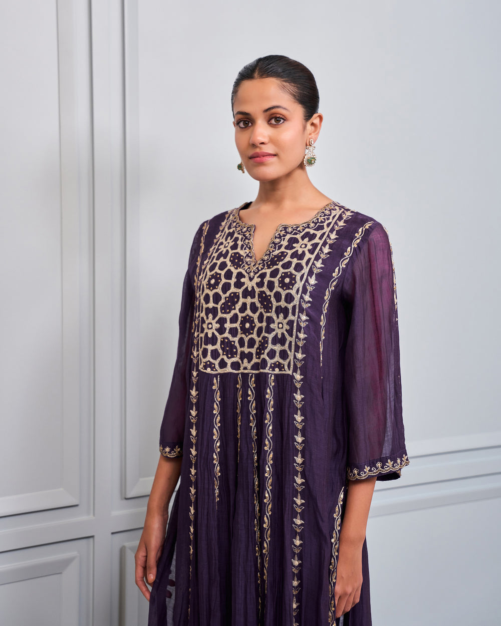 Mulberry Sequined Kalidar Kurta Set