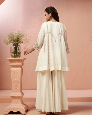 Cream Ivory Malai Chanderi Palazzo Set