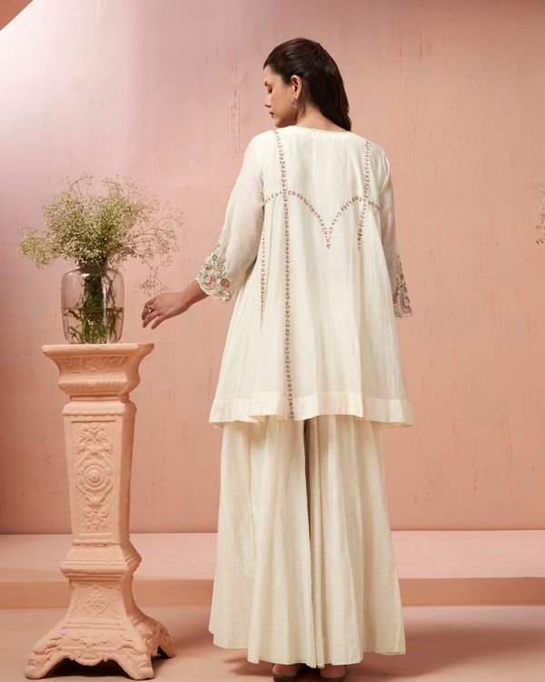 Cream Ivory Malai Chanderi Palazzo Set