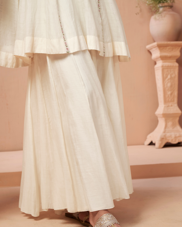 Cream Ivory Malai Chanderi Palazzo Set