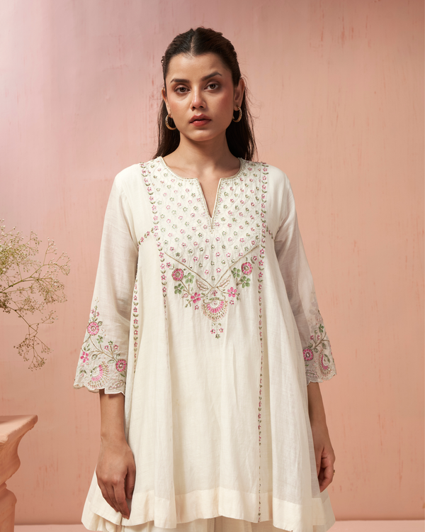 Cream Ivory Malai Chanderi Palazzo Set