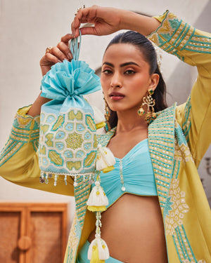 Icy Blue Blazer Skirt