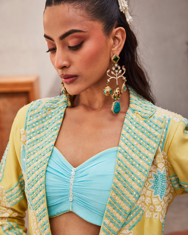 Icy Blue Blazer Skirt