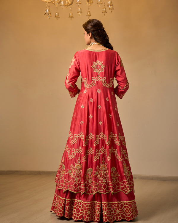 Umber Chanderi Silk Lehenga
