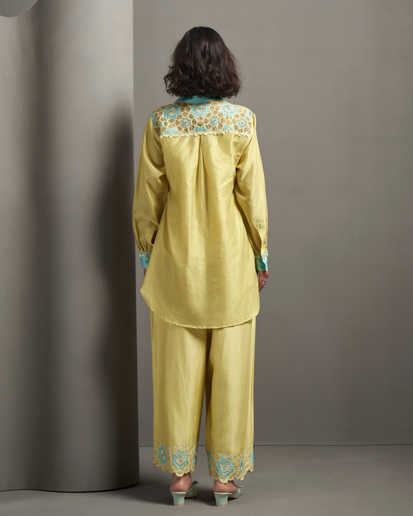 Lime Sorbet Chanderi Silk Co-ord Set