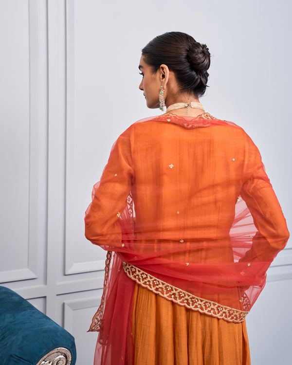 Terracotta Mirrorwork Chanderi Suit Set