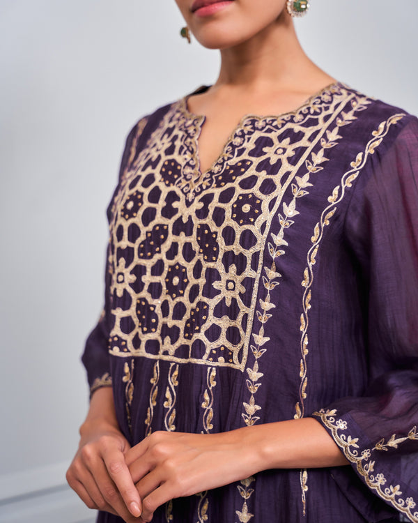 Mulberry Sequined Kalidar Kurta Set