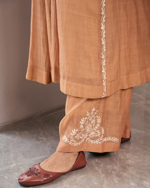 Coral Malai Chanderi Suit Set