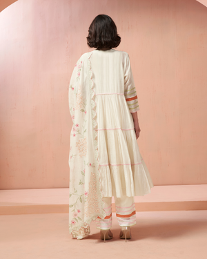 Ivory Pearl Malai Chanderi Suit Set