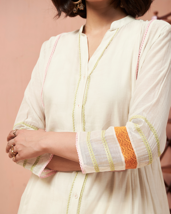 Ivory Pearl Malai Chanderi Suit Set