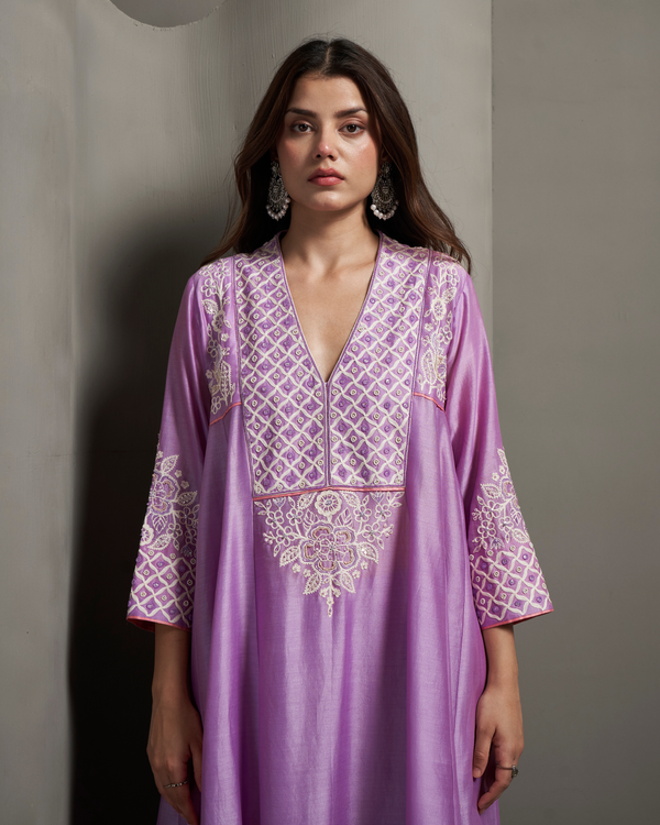 Lilac Dream Chanderi Silk Kurta Set