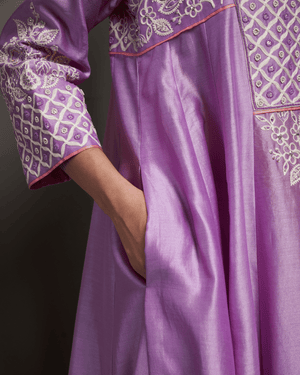 Lilac Dream Chanderi Silk Kurta Set