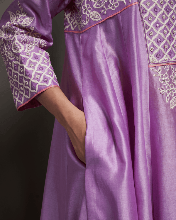 Lilac Dream Chanderi Silk Kurta Set