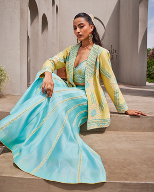 Breeze Blue Blazer Sharara