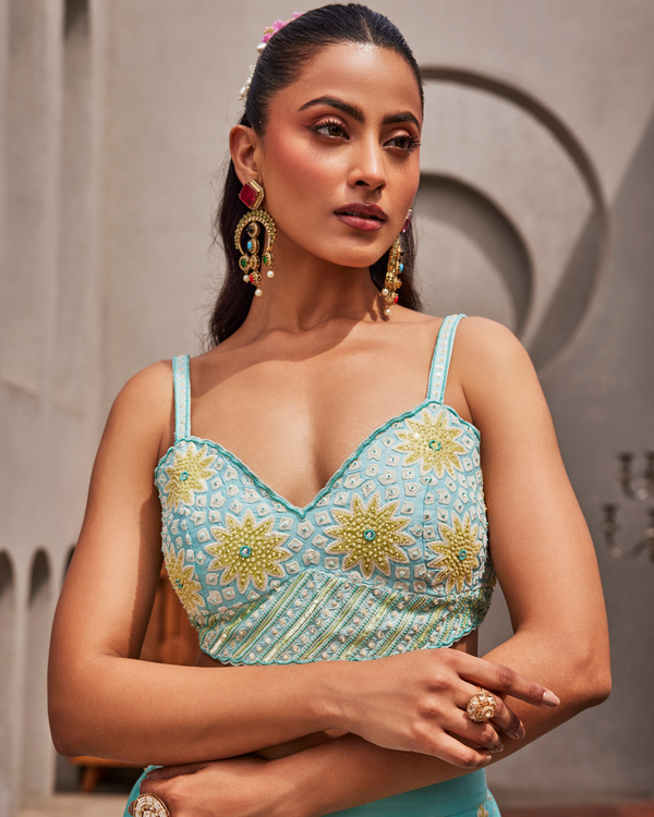 Breeze Blue Blazer Sharara