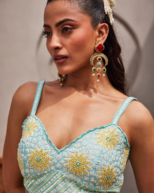 Breeze Blue Blazer Sharara