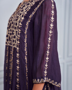 Mulberry Sequined Kalidar Kurta Set