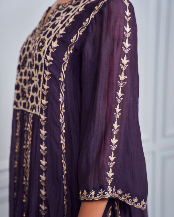 Mulberry Sequined Kalidar Kurta Set