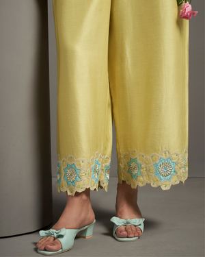 Lime Sorbet Chanderi Silk Co-ord Set