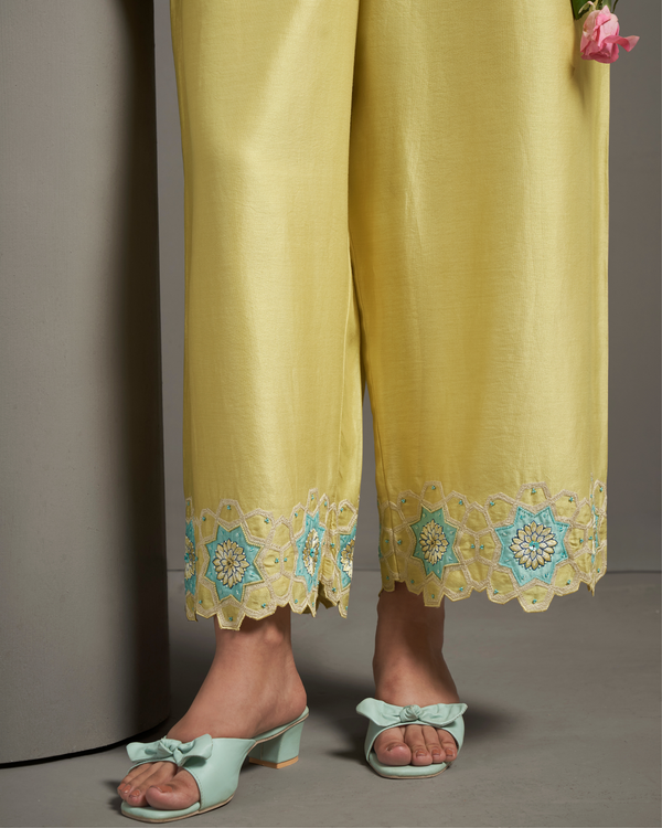 Lime Sorbet Chanderi Silk Co-ord Set
