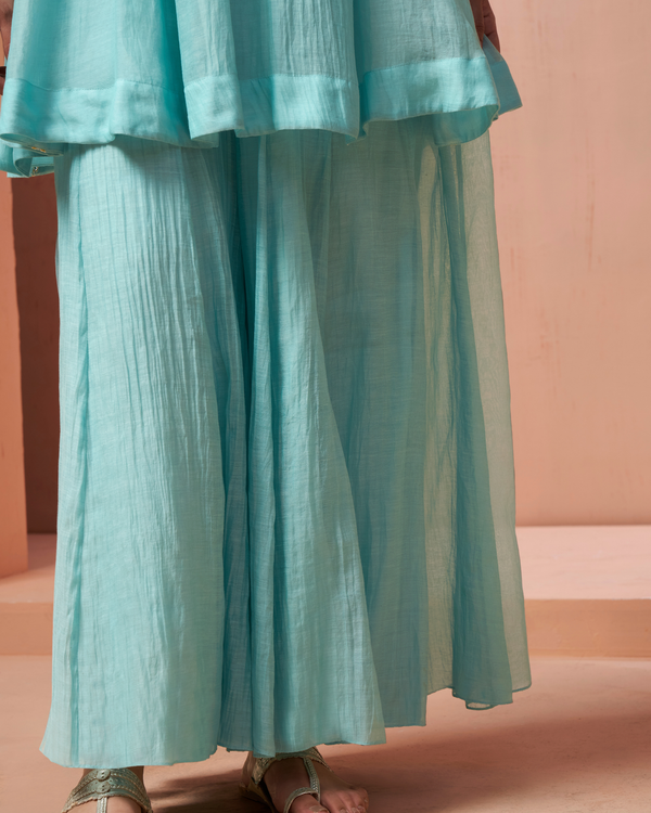 Aqua Breeze Malai Chanderi Palazzo Set
