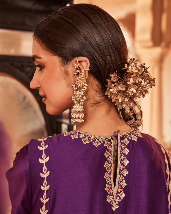 Rich Purple Chanderi Silk Suit Set