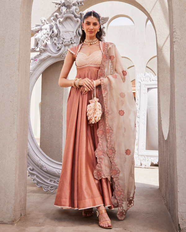 Blush Petal Anarkali Dupatta Set
