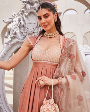 Blush Petal Anarkali Dupatta Set
