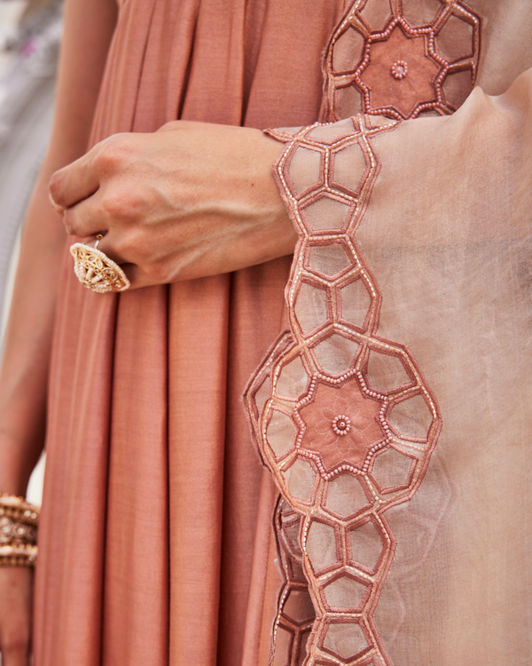 Blush Petal Anarkali Dupatta Set