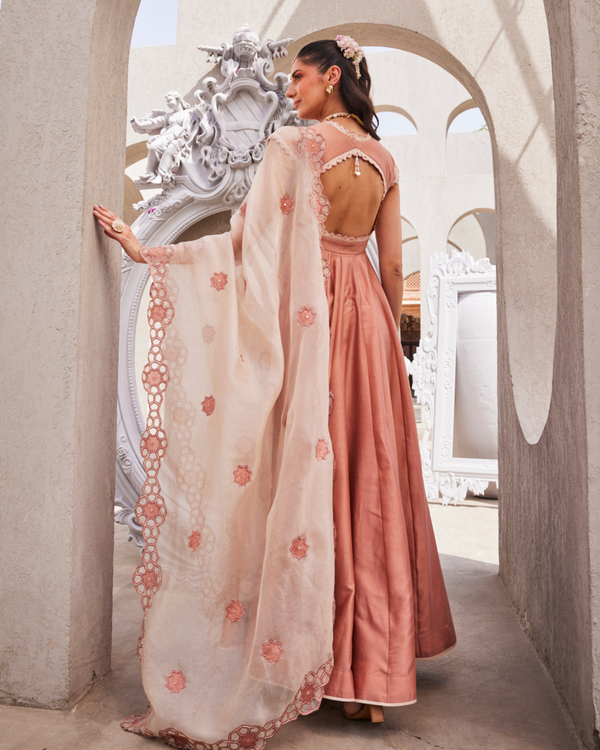 Blush Petal Anarkali Dupatta Set