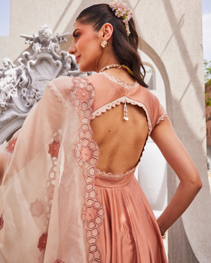 Blush Petal Anarkali Dupatta Set