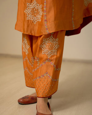 Cinnamon Embroidered Chanderi Suit Set