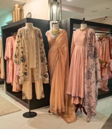 Designer embroidered chanderi silk anarkali set for festive celebrations