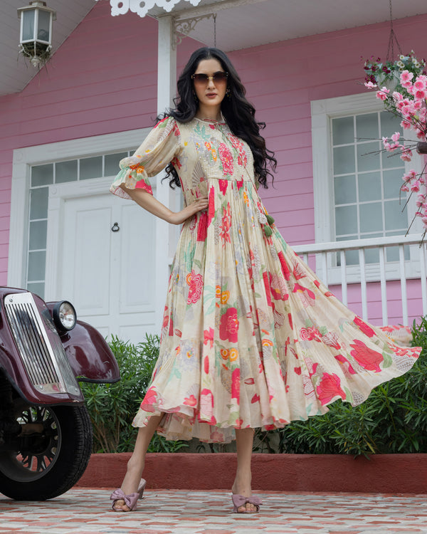 Vintage Bloom Brunch Dress