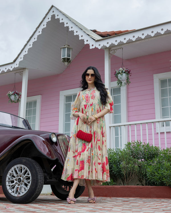 Vintage Bloom Brunch Dress