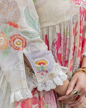 Ivory Floral Printed Palazzo Set