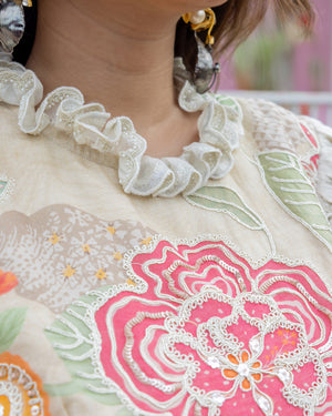 Ivory Floral Printed Palazzo Set