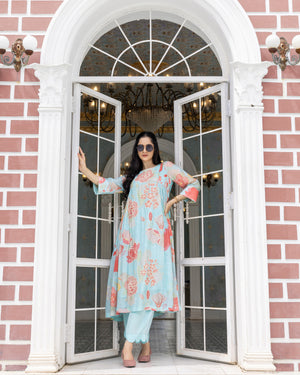 Blue Botanic Mist Co-ord Set