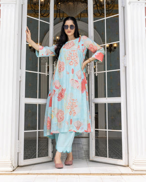 Blue Botanic Mist Co-ord Set