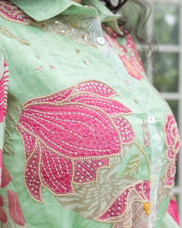 Fresh Fern Shirt Dress
