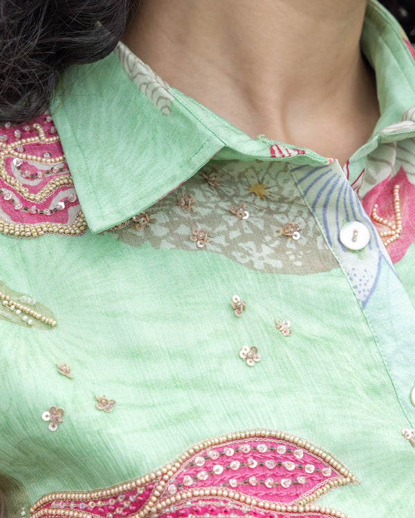 Fresh Fern Shirt Dress