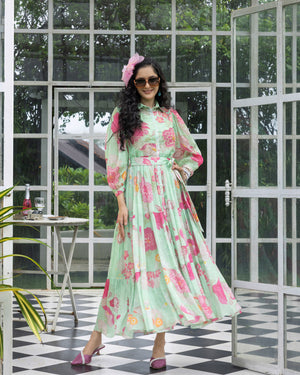 Fresh Fern Shirt Dress